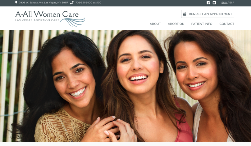 Launching new website for A-All Women Care Las Vegas abortion care in Las Vegas, Nevada